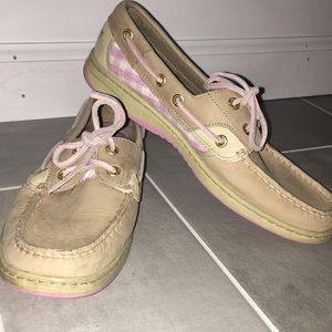 Pink plaid Sperry topsiders